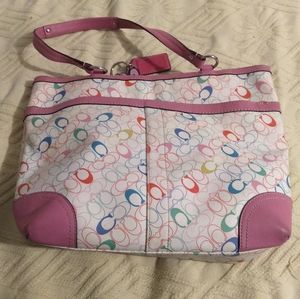 Colorful Coach C logo shoulder purse